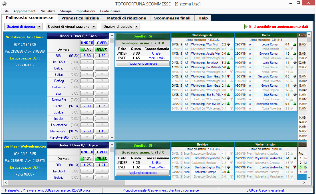 Software Scommesse Calcio