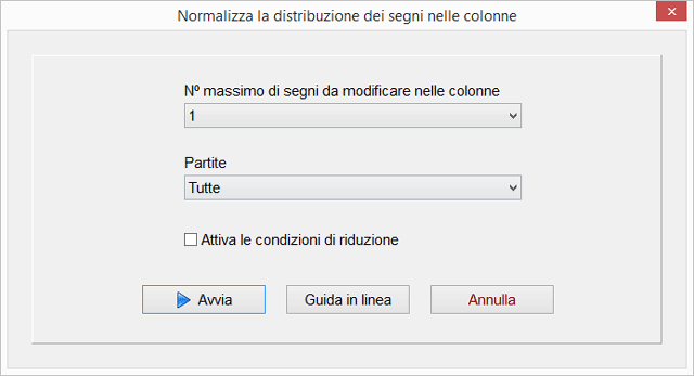 Normalizza distribuzione dei segni